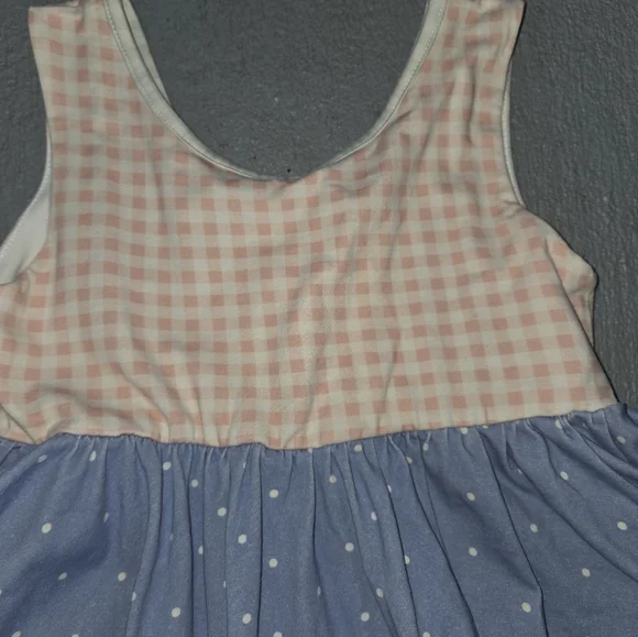 Sweet Honey Sleeveless Dress V Back Floral Polka Dots Circle 10Y - Picture 3 of 7